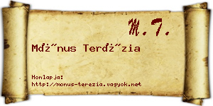 Mónus Terézia névjegykártya